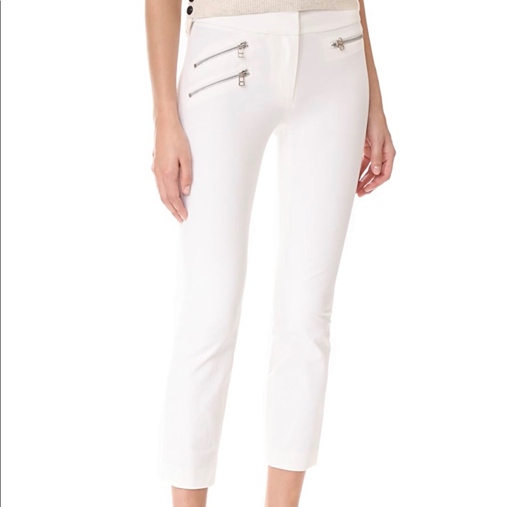 Veronica Beard Roxy Ankle Crop Pant White 8